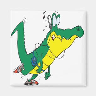 Aimant alligator de fitness drôle cartoon