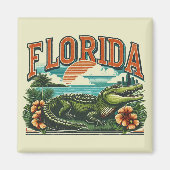 Aimant Alligator de Floride rétro (Devant)