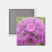 Aimant Allium violet avec monogramme (Recto/Verso)