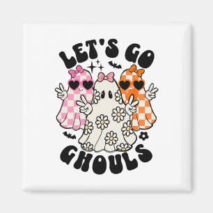 Aimant Allons Gouls Halloween Ghost Floral Mer Éffrayante