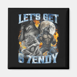 Aimant Allons Obtenir 6 Loup Alpha Drôle Cool 7endy Loup-