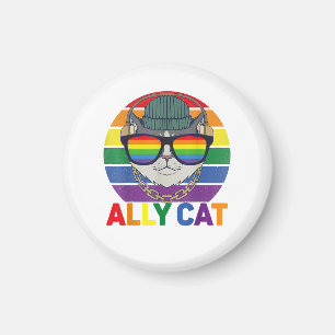 Aimant Ally Cat LGBT Gay Rainbow Pride Drapeau - Ally Cat