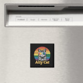 Aimant Ally Cat LGBT Rainbow Flag LGBTQ Cadeau (In Situ (Lave-vaisselle))