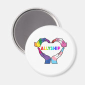 Aimant Allyship Heart LGBT Support Protéger les enfants R (Recto/Verso)