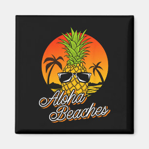 Aimant Aloha Beach Ananas Cool Vintage Hawaiian Summ