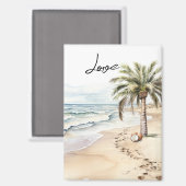 Aimant Aloha Beach Tropical Cocots Palm Tree (Recto/Verso)