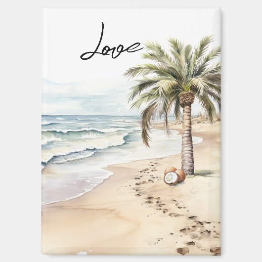 Aimant Aloha Beach Tropical Cocots Palm Tree (Recto)