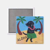 Aimant Aloha Black Labrador (Recto/Verso)