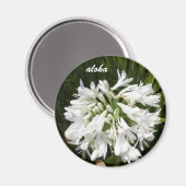 Aimant aloha fleurs blanches (Recto/Verso)