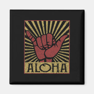 Aimant Aloha Hawaïen Hawaii Vintage Distressed Shaka Sig