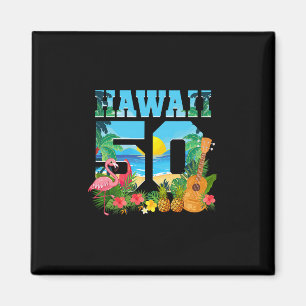 Aimant Aloha Hawaii 50e anniversaire Hawaii Tropical Hawa