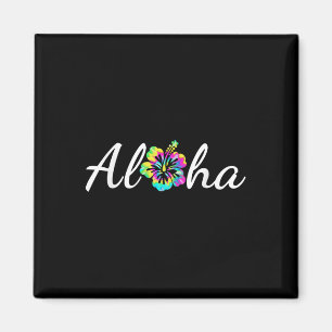 Aimant Aloha Hawaii Beach Hawaiian Island Tie Dye Surfboa
