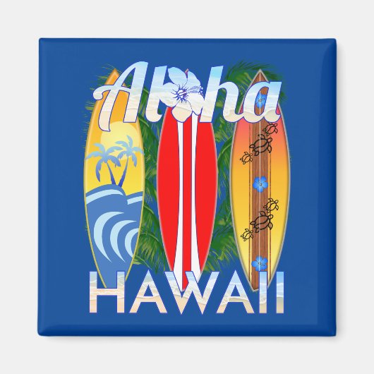 Aimant Aloha Hawaii Iles Surf (Devant)