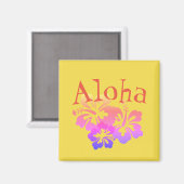 Aimant Aloha Hibiscus Arc-en-ciel (Recto/Verso)