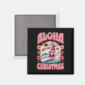 Aimant Aloha Noël Père Noël Surfant Hawaïen Mele (Recto/Verso)