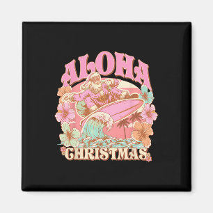 Aimant Aloha Noël Père Noël Surfant Hawaïen Mele