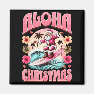 Aimant Aloha Noël Santa Claus Surfing Hawaïen Mele
