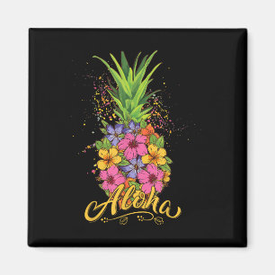 Aimant Aloha Pineapple Hibiscus Femmes Ados Fille Hawaiie