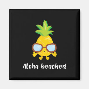 Aimant Aloha Plages Ananas Graphique Avec Sungles Cadeau