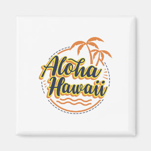 Aimant Aloha Plages Hawaii Palms Vintage Surfer Shirt