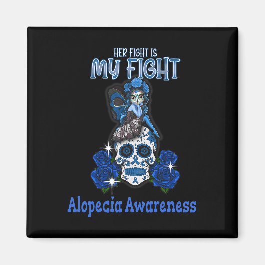 Aimant Alopecia Conscience de sa lutte est mon combat (Devant)