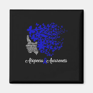 Aimant Alopecia Sensibilisation Bleu Ruban Perte de cheve