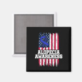 Aimant Alopecia Sensibilisation Perte de cheveux guerrier (Recto/Verso)