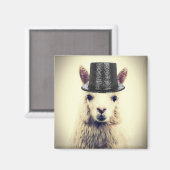 Aimant Alpaca avec un haut-de-forme (Recto/Verso)