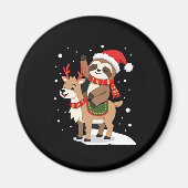 Aimant Alpaca Sloth Christmas (2) (Devant)