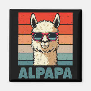 Aimant Alpapa Fête des Pères Meilleur Papa Alpaca Drôle d