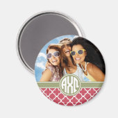 Aimant Alpha Chi Omega | Monogramme et photo (Recto/Verso)