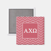 Aimant Alpha Chi Omega | Motif Chevron (Recto/Verso)
