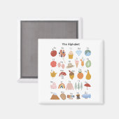 Aimant Alphabet A à Z avec photos Enfants (Recto/Verso)