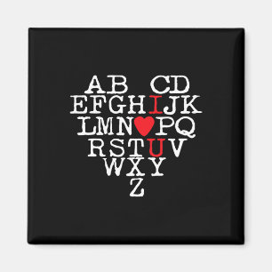 Aimant Alphabet Abc Je T'aime T Shirt Jour De La Saint Va