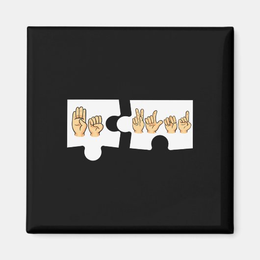 Aimant Alphabet American Sing Langue Asl Enseignant Be Ki (Devant)