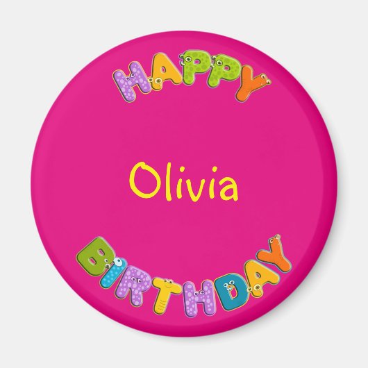 Aimant alphabet animal - anniversaire (Devant)