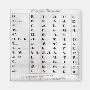 Aimant Alphabet cherokee, Lithography de Pendelton '