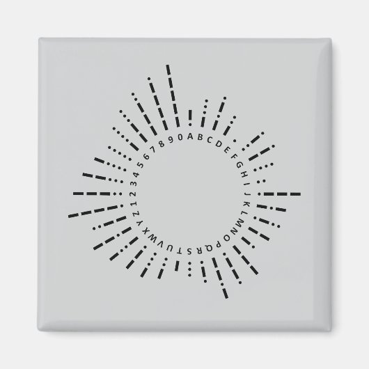 Aimant Alphabet de code Morse – Design Gris Acier (Devant)