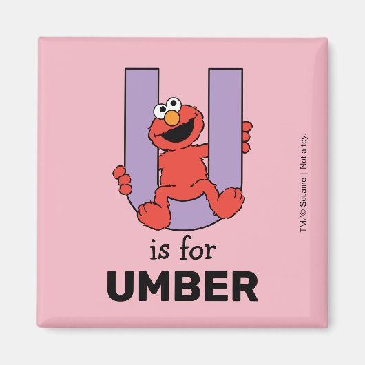 Aimant Alphabet d'Elmo | U Violet (Devant)