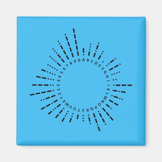 Aimant Alphabet du Code Morse – Conception Cyber Blue Tec (Devant)