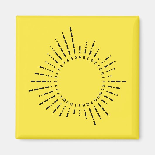 Aimant Alphabet du code Morse – Conception technique jaun (Devant)