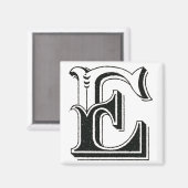 Aimant alphabet e, lettre e, monogramme e, lettres e (Recto/Verso)