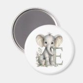 Aimant Alphabet éléphant bébé aquarelle mignon (Recto/Verso)