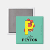 Aimant Alphabet Elmo | P Jaune (Recto/Verso)