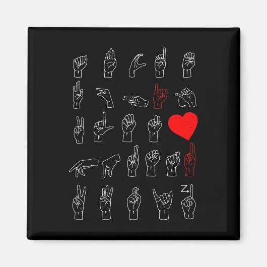 Aimant Alphabet enseignant American Sing Language Asl Cha (Devant)