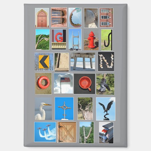 Aimant Alphabet épelé avec lettres d'images (Recto)