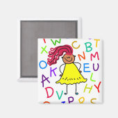 Aimant Alphabet Girl (Recto/Verso)