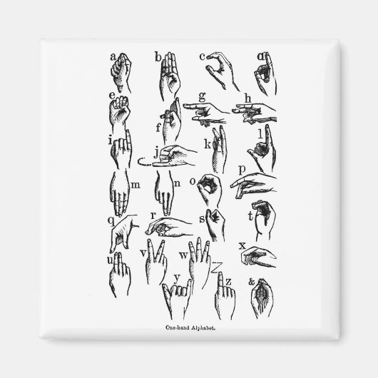 Aimant Alphabet Langue des signes (Devant)