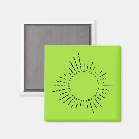 Aimant Alphabet Morse Code – Neon Lime Tech (Recto/Verso)