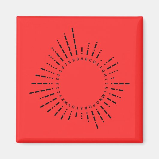 Aimant Alphabet Morse Code – Urgence Rouge (Devant)